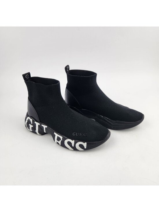 Guess Shoes - GUESS Black Sock Sneakers Size 5.5 High Top Knit Logo Athletic Running Shoes Wm
